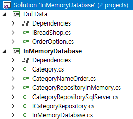 인메모리 데이터베이스 연습용 솔루션 완성 모습